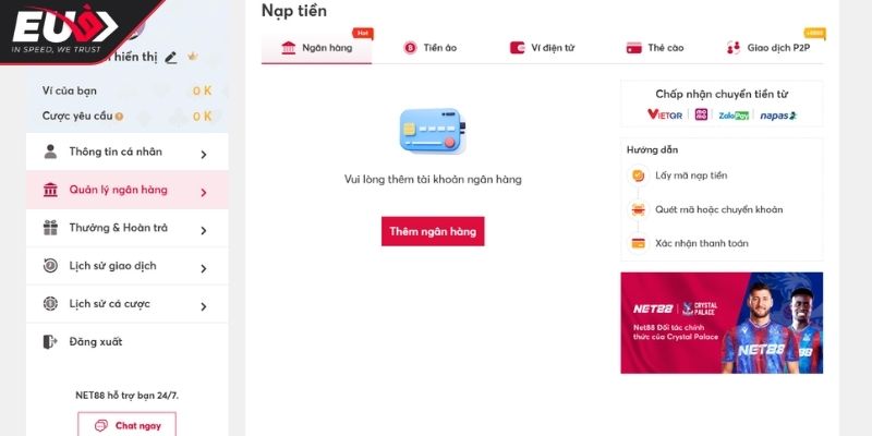 Nạp và rút tiền Eu9 1 Điều kiện nạp và rút tiền Eu9